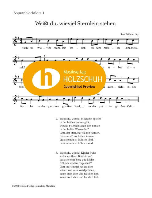 Weißt du, wieviel Sternlein stehen